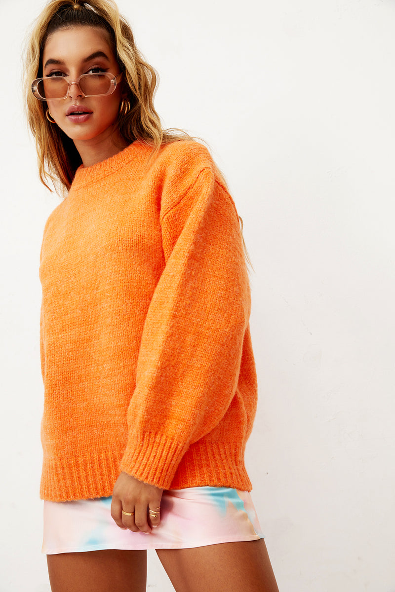 Orange on sale fluffy jumper