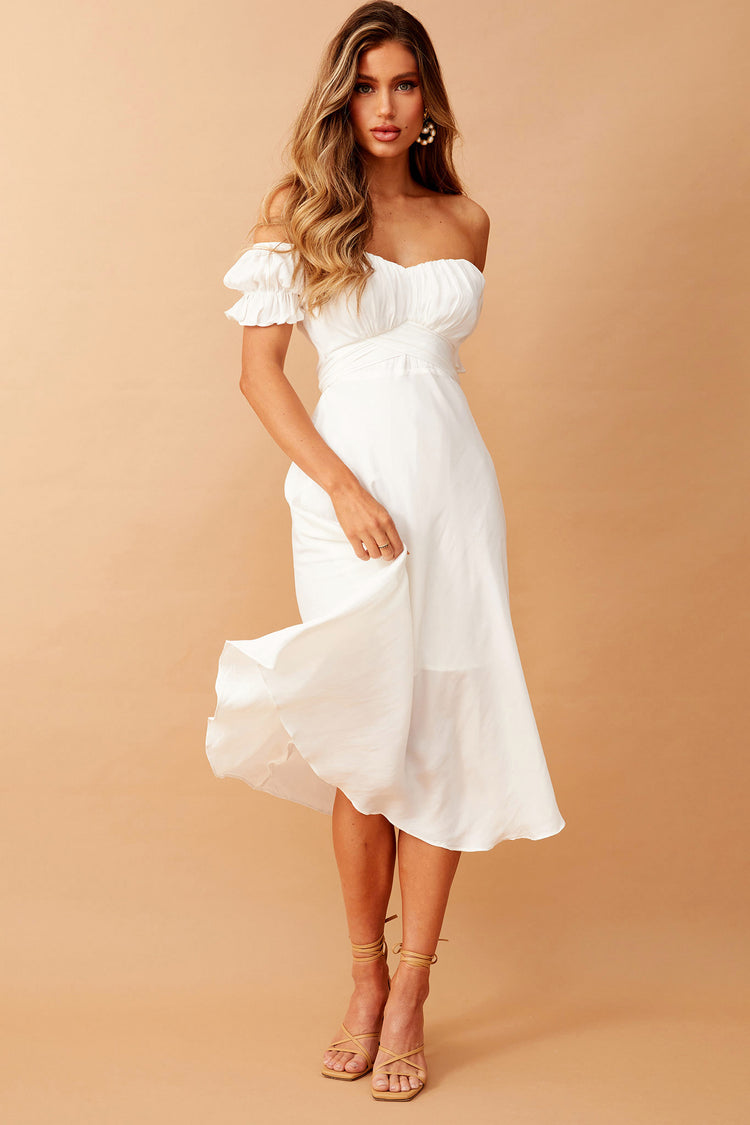 Swing Dancin' Midi Dress - Off White