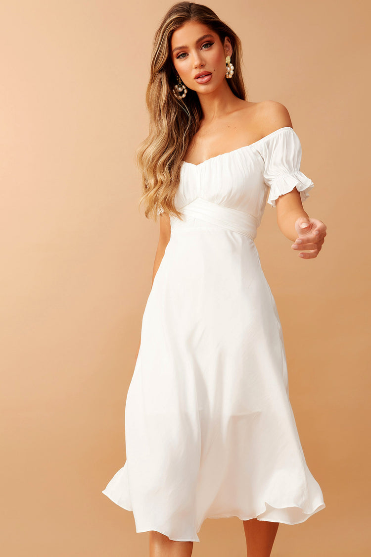 Swing Dancin' Midi Dress - Off White