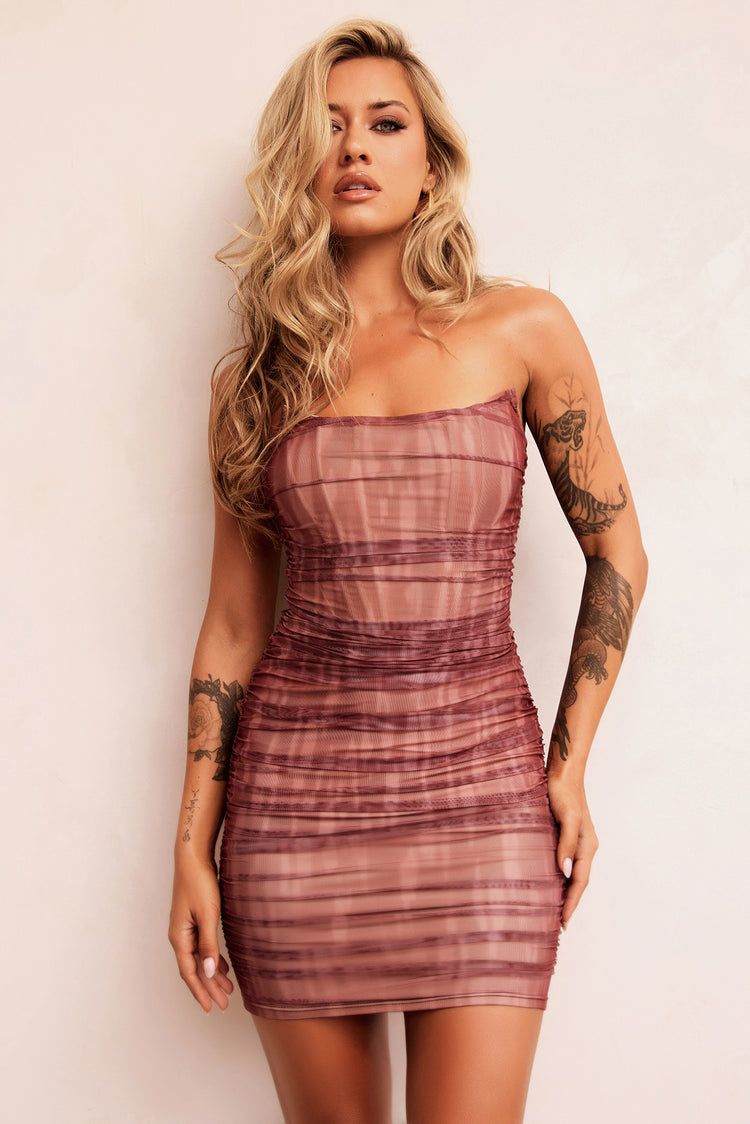 Hayley Mesh Dress - Chocolate