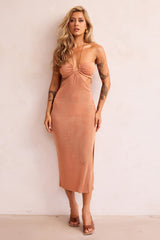 Right Now Midi Dress - Brown