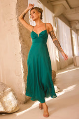 Night In August Midi Dress - Forest Green