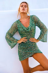 Changing The Rules Mini Dress - Forest Green