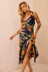 Secret Jungle Midi Dress - Navy Multi