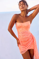 Art Of Love Mini Dress - Neon Orange