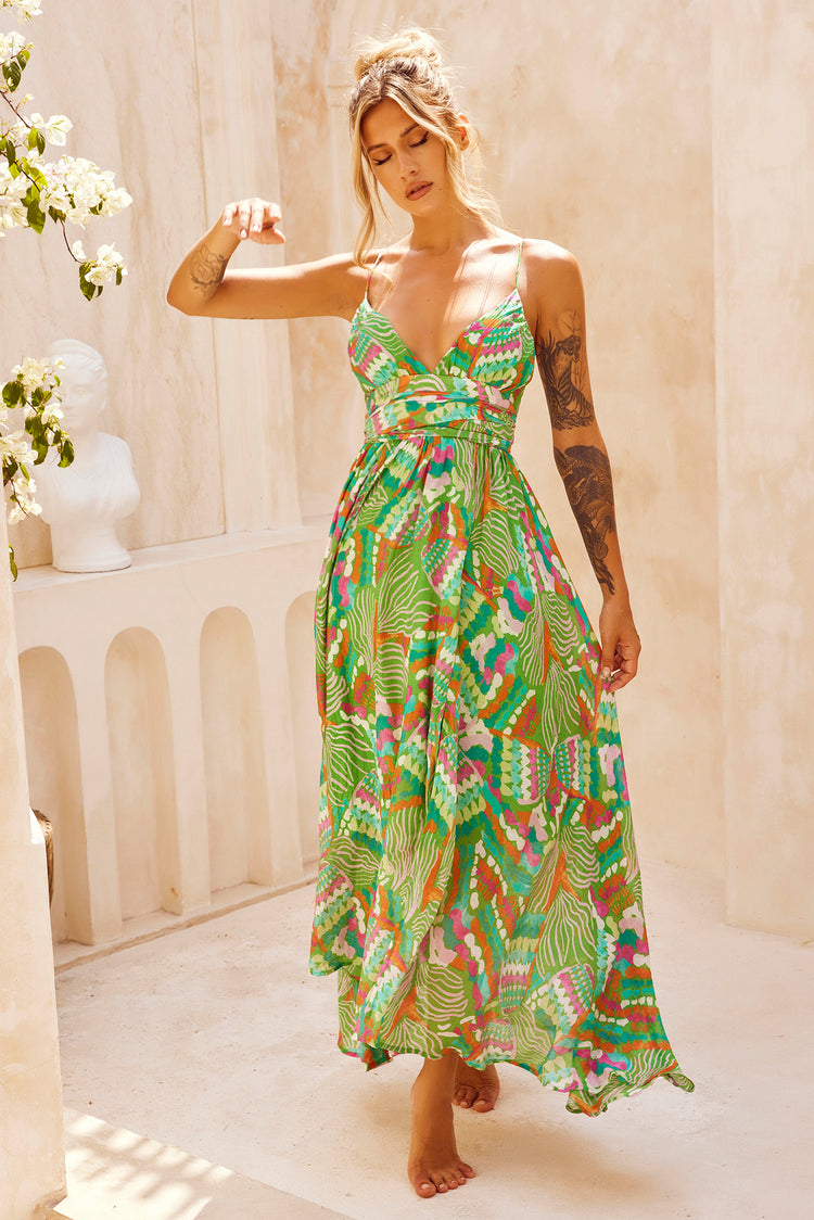 Everywhere Beyond Maxi Dress - Green Multi