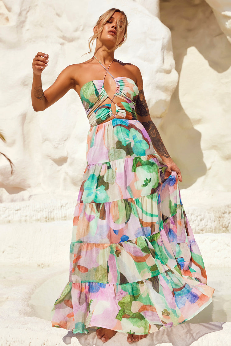 Real World Maxi Dress - Green Multi