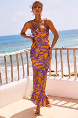 May In A Mood Maxi Dress - Purple Multi