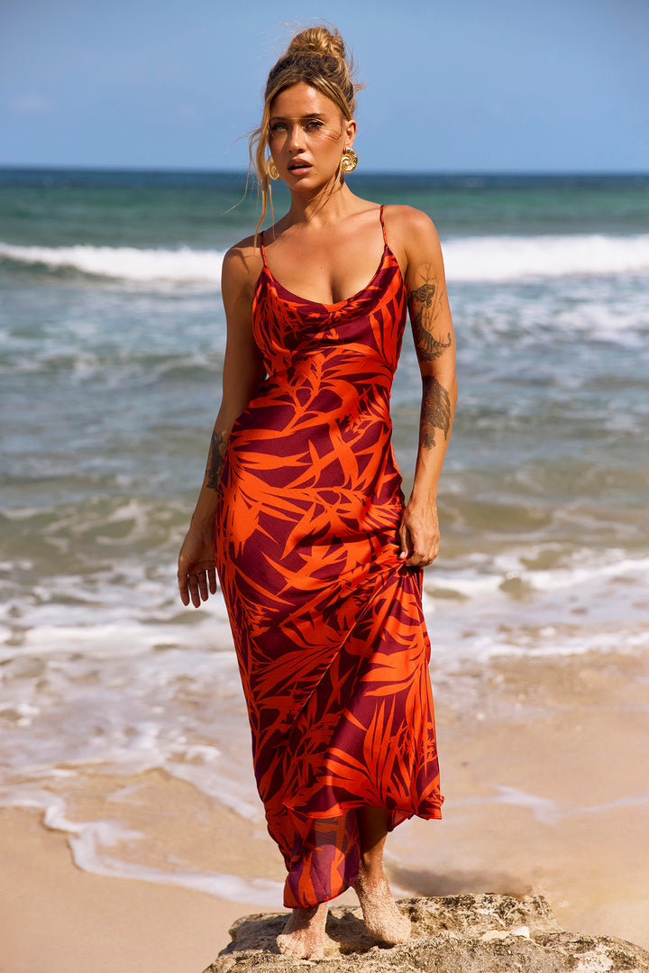 May In A Mood Maxi Dress - Red Multi