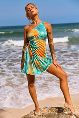 Party In My House Mini Dress - Orange Multi