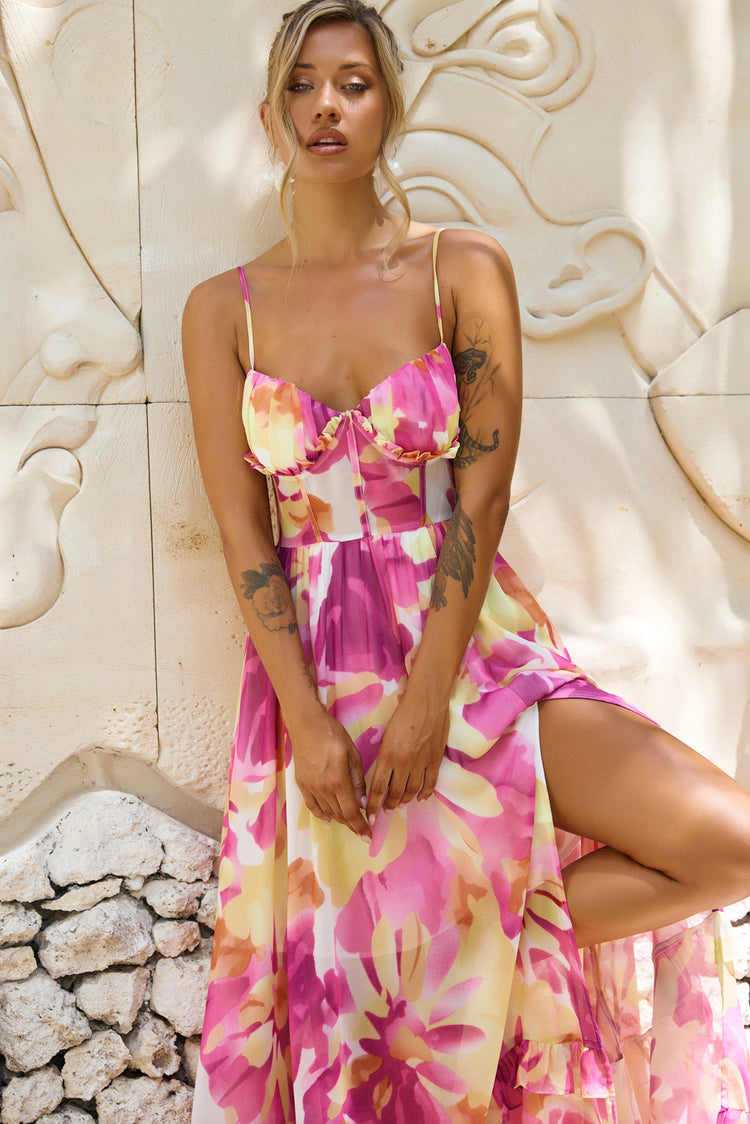 Nightcap Maxi Dress - Pink Multi | Sage and Paige AUS.