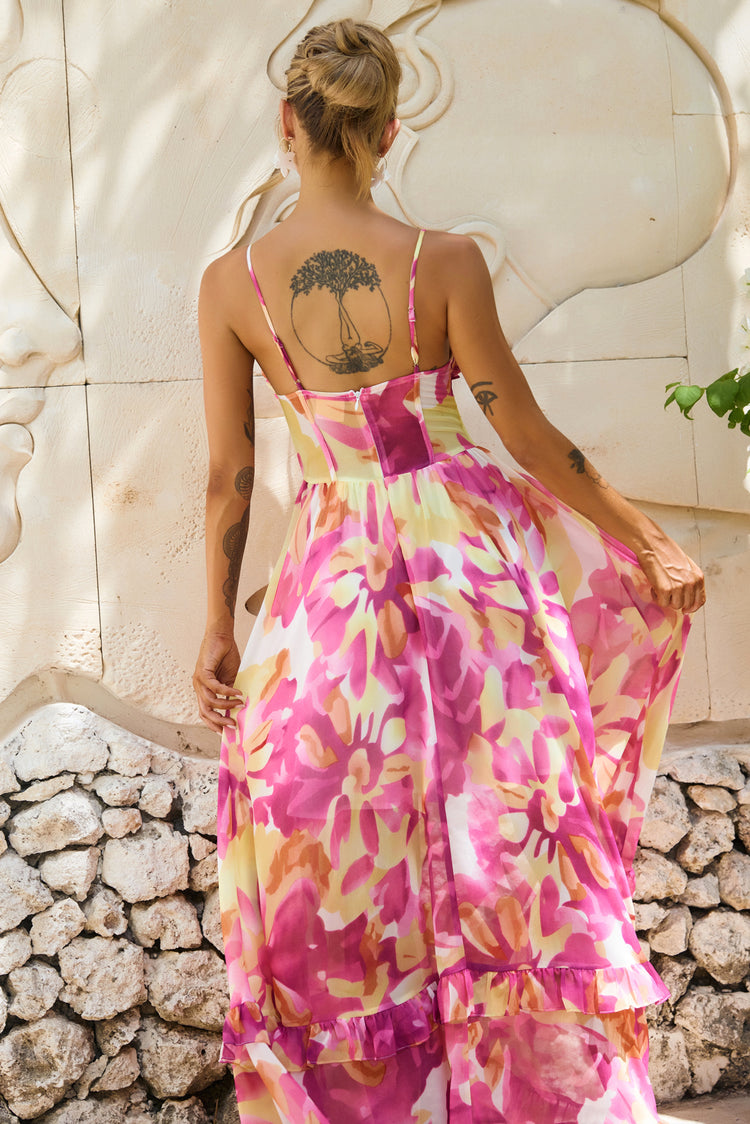 Nightcap Maxi Dress - Pink Multi | Sage and Paige AUS.