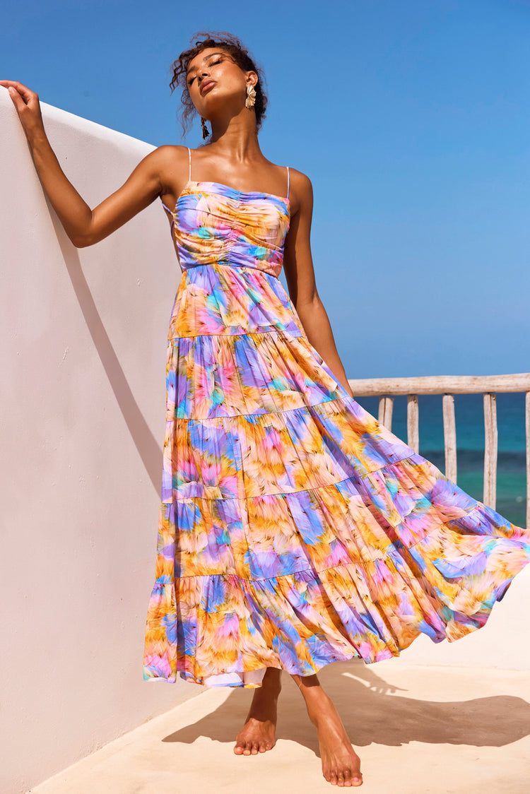 Magic Lifestyle Maxi Dress - Purple Multi | Sage and Paige AUS.