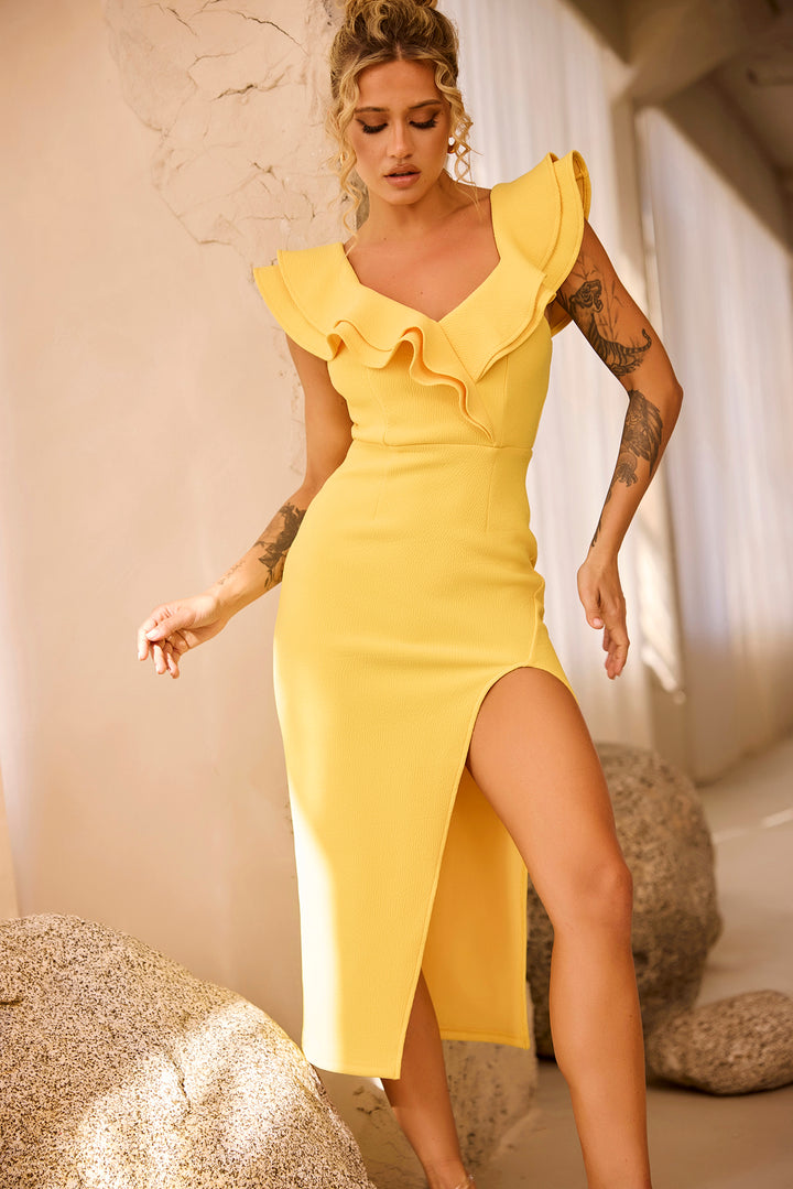 Naomi Midi Dress - Yellow