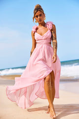 Carmen Gown Maxi Dress - Pink