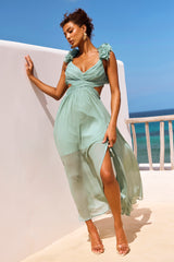 Carmen Gown Maxi Dress - Sage