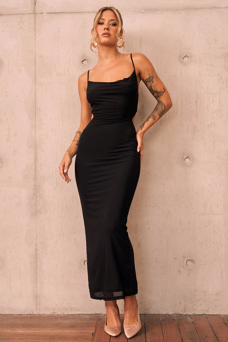 Ethereal Midi Dress - Black