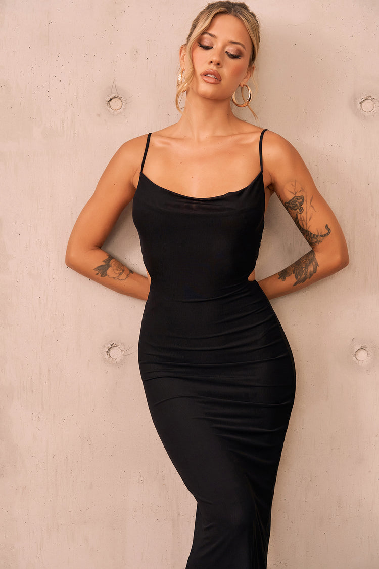 Ethereal Midi Dress - Black