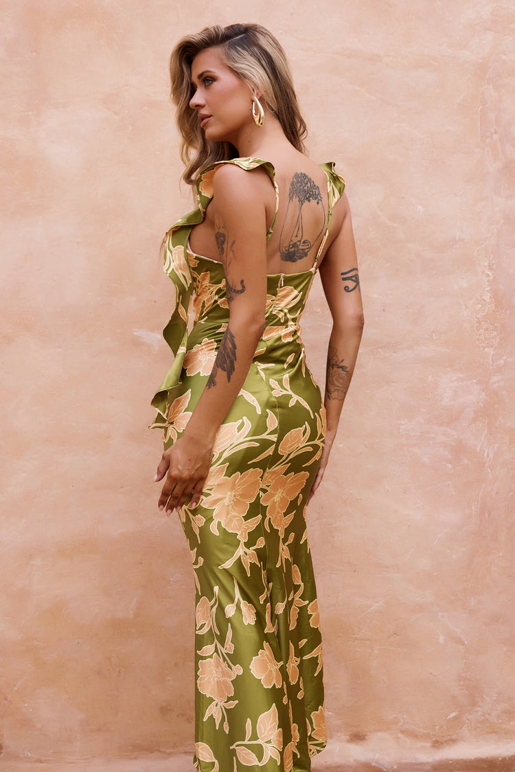Marigold Dream Maxi Dress - Olive | Sage and Paige AUS.