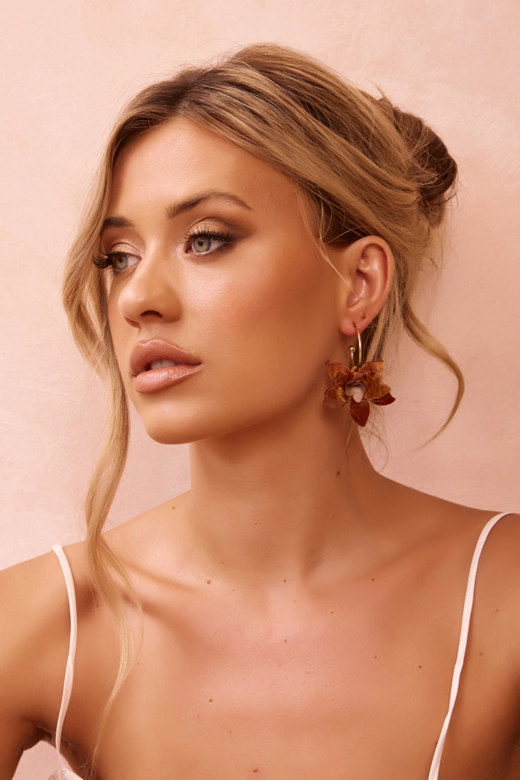Orchid Glow Earrings - Brown | Sage and Paige AUS.