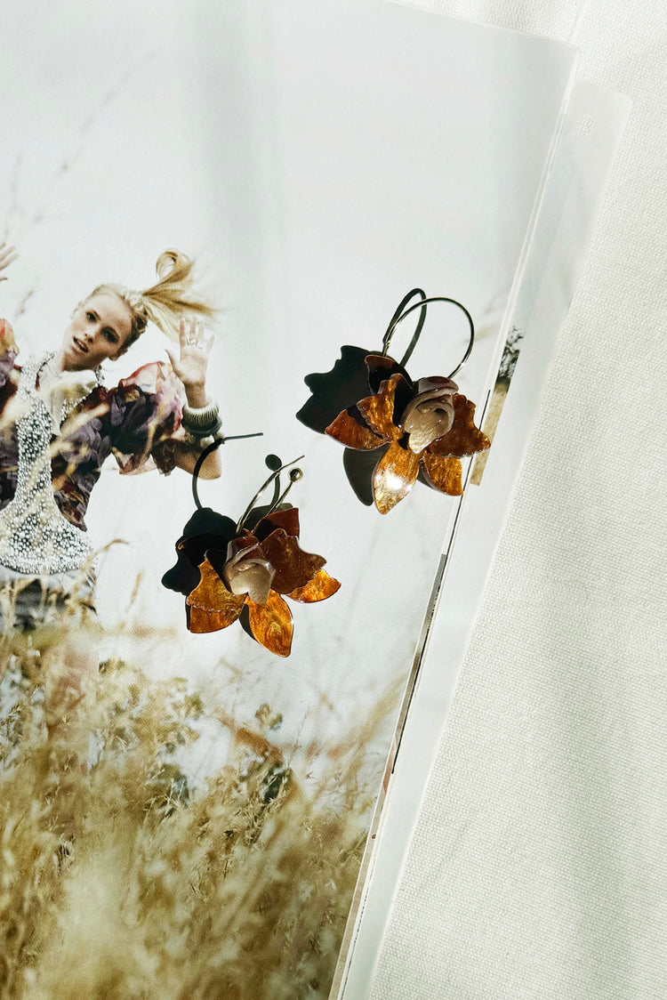 Orchid Glow Earrings - Brown | Sage and Paige AUS.