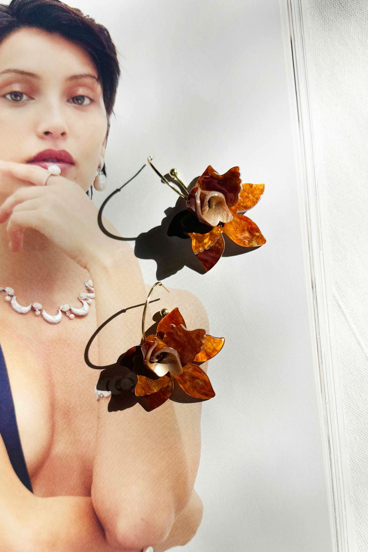 Orchid Glow Earrings - Brown | Sage and Paige AUS.