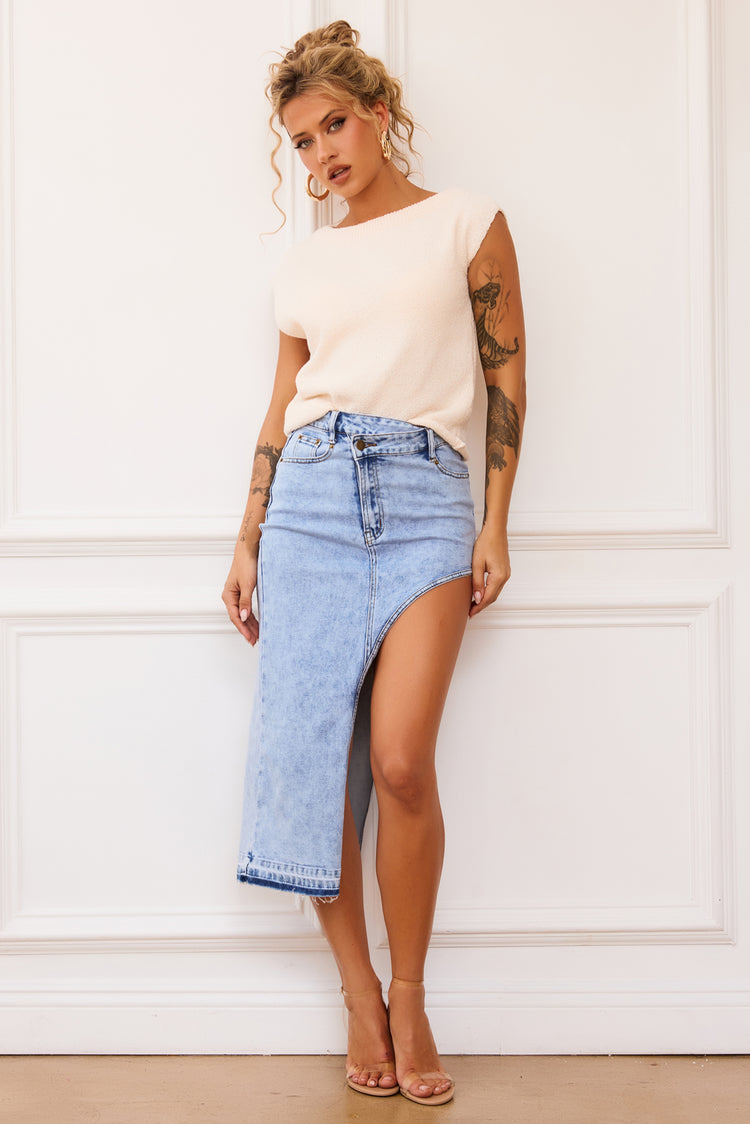 Dance In The Sun Knit Top - Beige | Sage and Paige AUS.