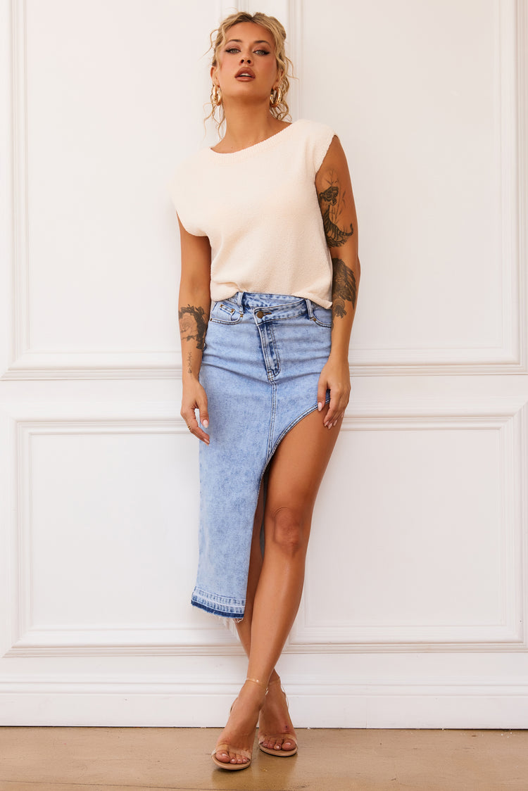 Dance In The Sun Knit Top - Beige | Sage and Paige AUS.