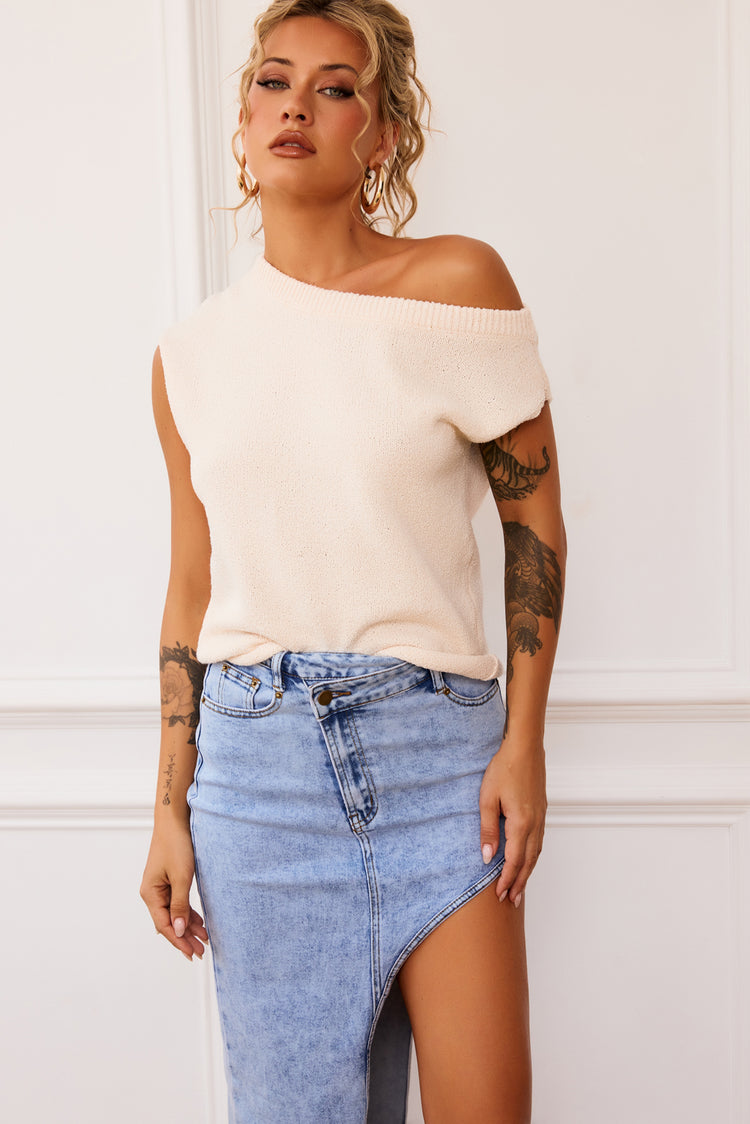 Dance In The Sun Knit Top - Beige | Sage and Paige AUS.