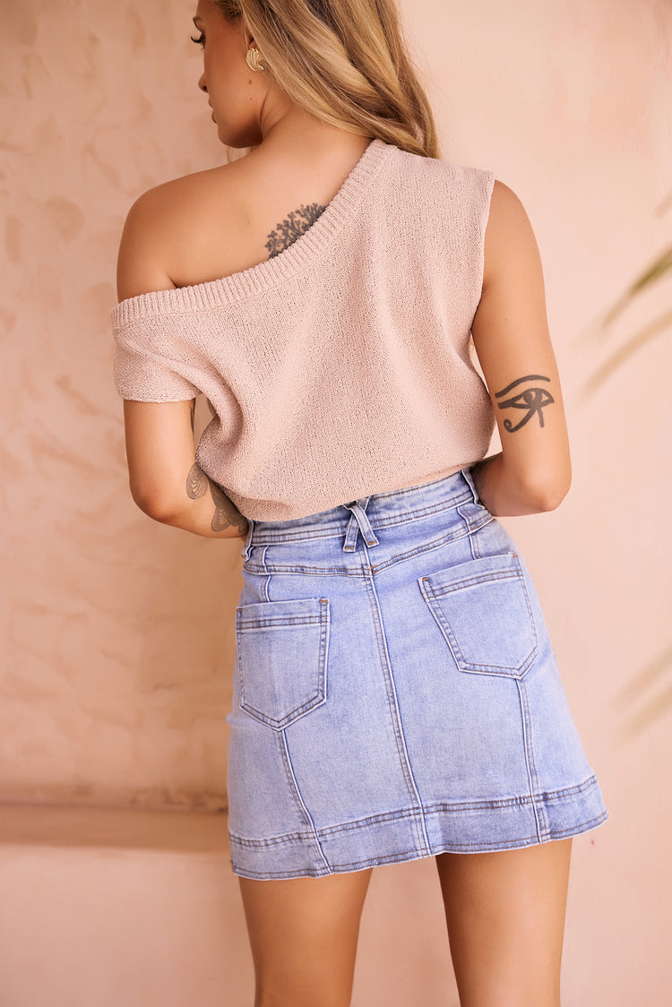 Dance In The Sun Knit Top - Mocha | Sage and Paige AUS.
