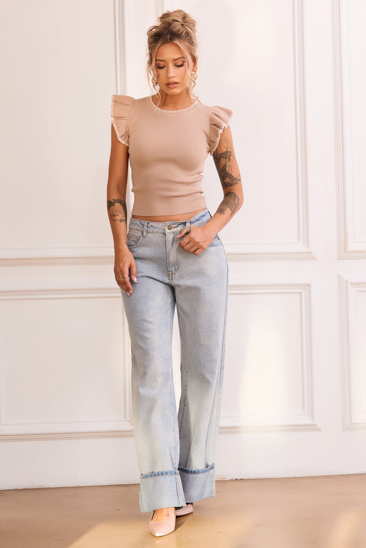 Maggy Knit Top - Camel | Sage and Paige AUS.
