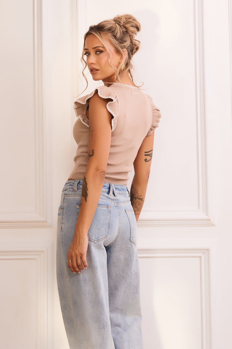 Maggy Knit Top - Camel | Sage and Paige AUS.