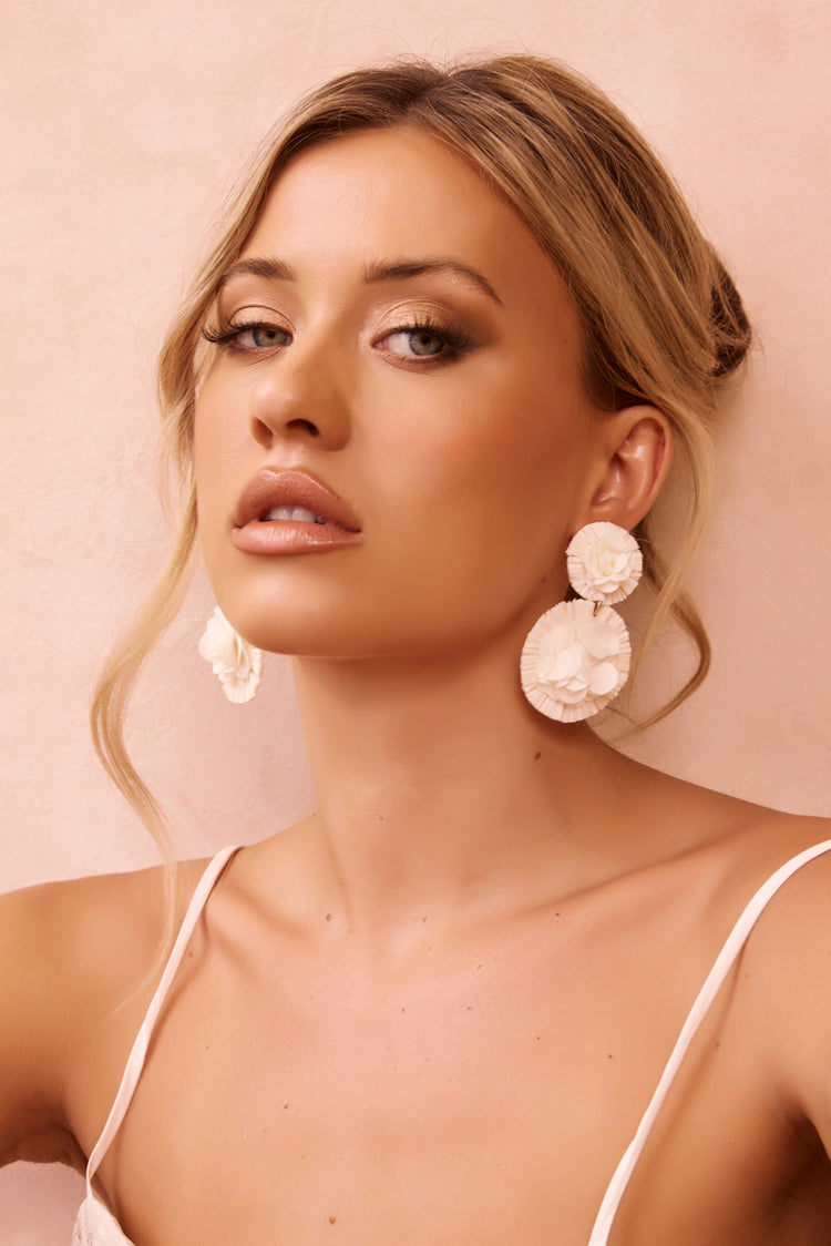 Lush Petal Earrings - White | Sage and Paige AUS.