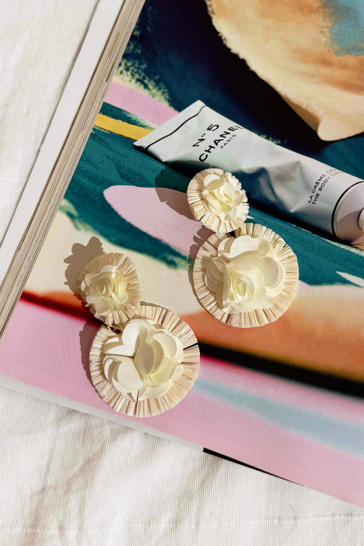 Lush Petal Earrings - White | Sage and Paige AUS.