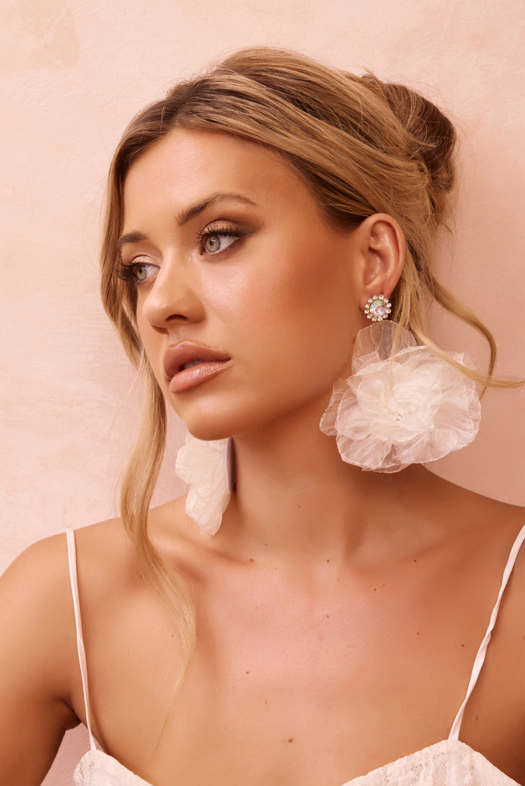 Floral Allure Earrings - White | Sage and Paige AUS.