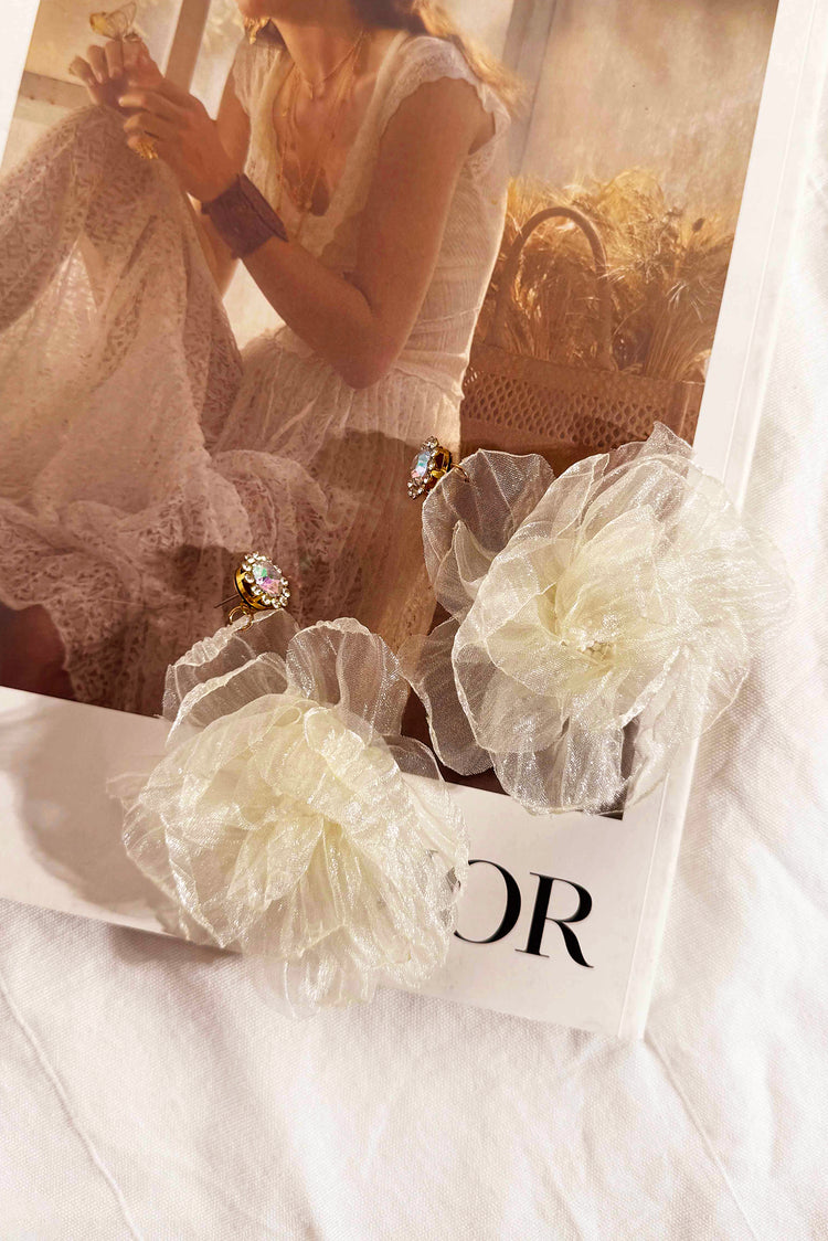 Floral Allure Earrings - White | Sage and Paige AUS.