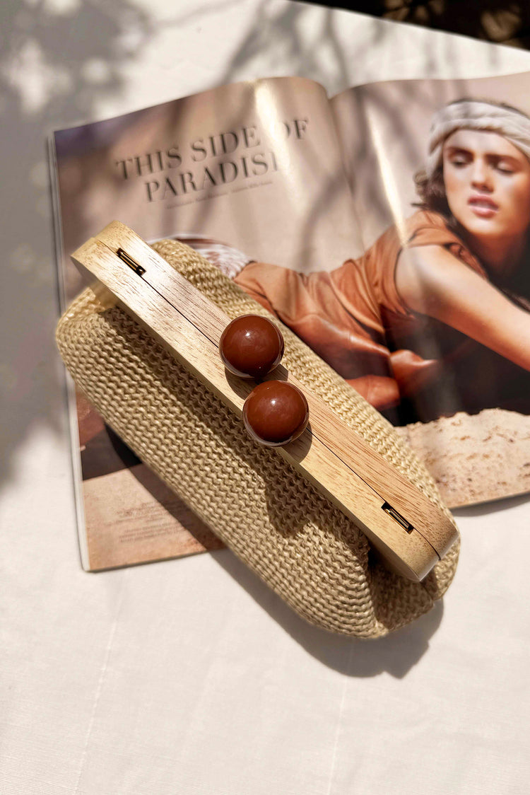 Strada Clutch Bag - Beige | Sage and Paige AUS.
