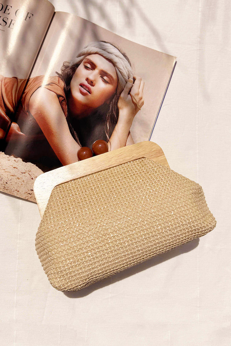Strada Clutch Bag - Beige | Sage and Paige AUS.