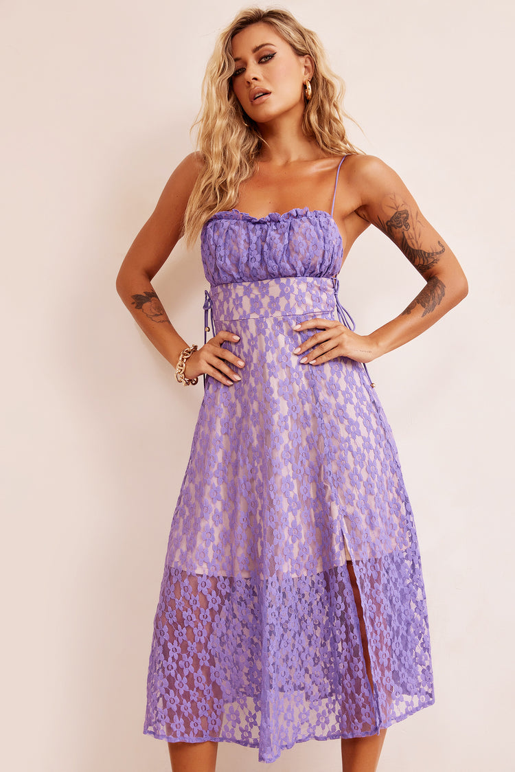 Ease Up Midi Dress - Purple