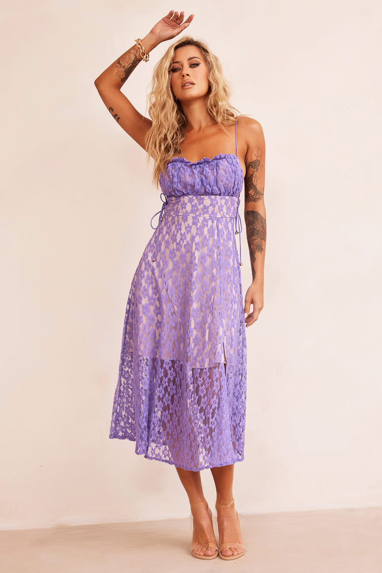 Ease Up Midi Dress - Purple